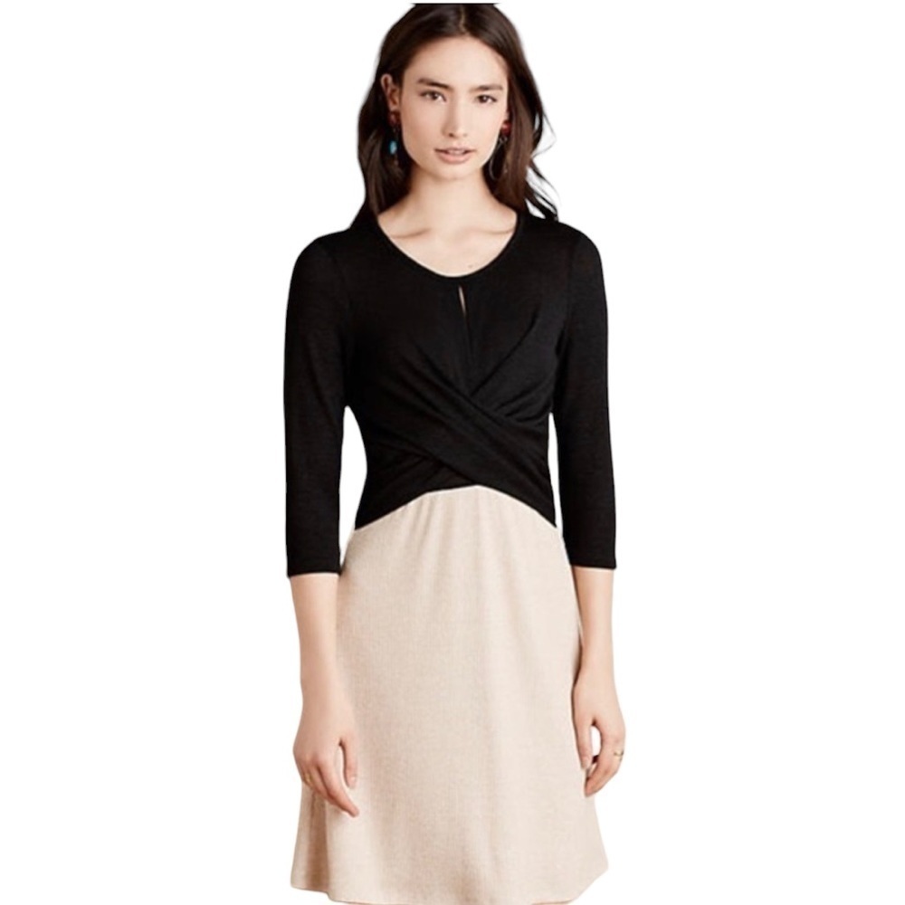 Amadi x Anthropologie - NWT Cross Wrap Sweater Knee Length Dress Sz S